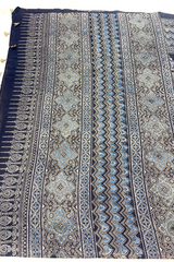 HOV Ajarakh Hand-Block Print Saree - Mul Cotton - 014