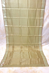 HOV Handloom Chanderi Half Tissue Saree - Checks Pallu - 002-02-03