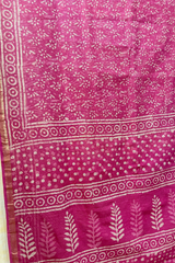 HOV Hand-Block Print Saree Small Border - 010-01