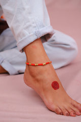 Dhokra Brass Three Bead Anklet