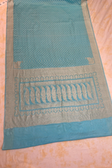 HOV Handloom Banarasi Crepe Silk Saree -  Butidar Star All Over - Sky Blue - 076