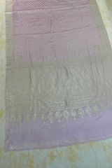 HOV Handloom Banarasi Crepe Silk Saree - Butidar Star All Over- Lilac - 077