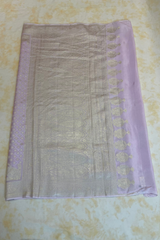 HOV Handloom Banarasi Crepe Silk Saree - Butidar Star All Over- Lilac - 077