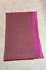 HOV Handloom Banarasi Crepe Silk Saree -  Copper Zari All Over- Baby Pink - 078