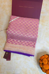 HOV Handloom Banarasi Georgette Silk Saree - All Over Jaali Design Aboli - 081