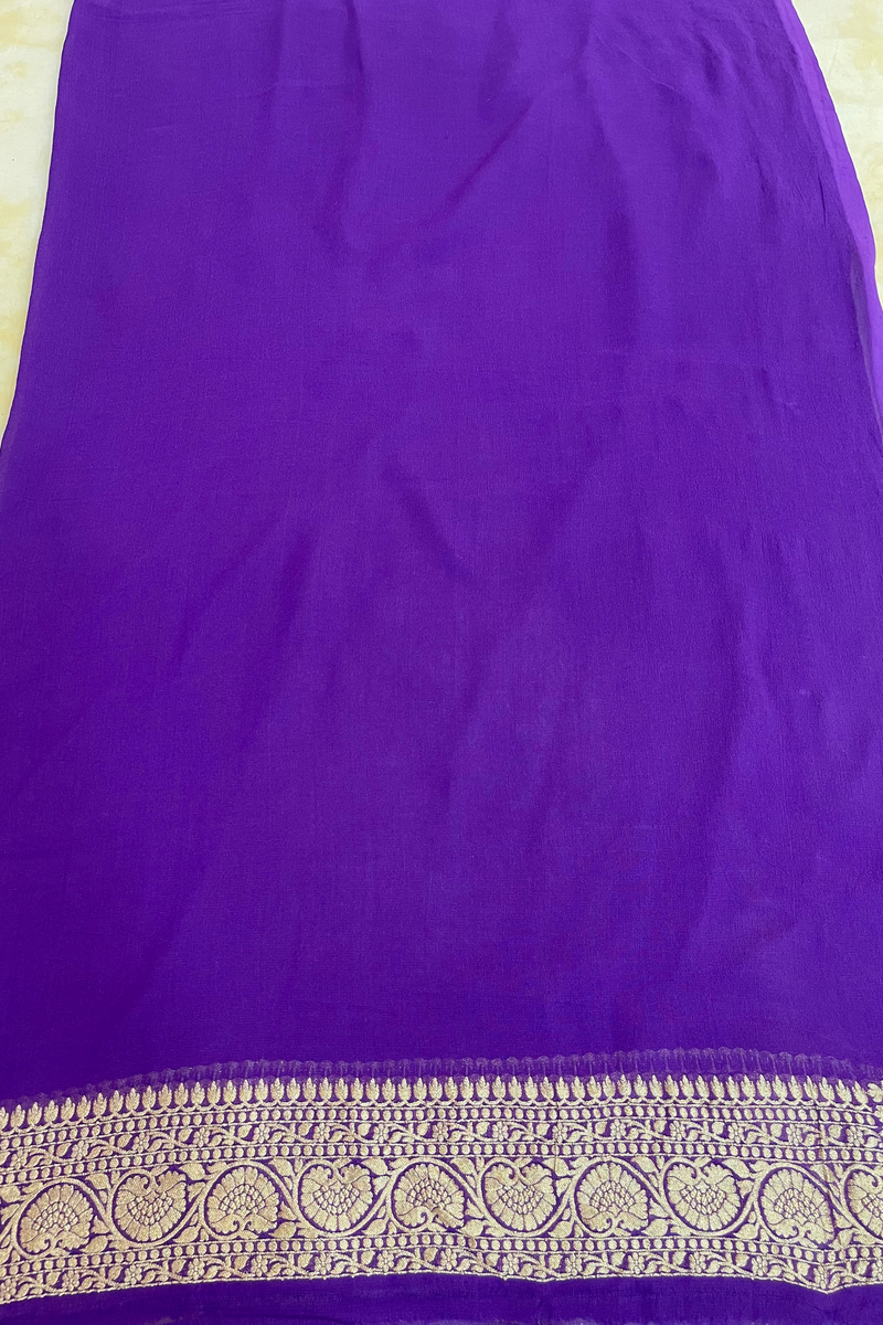 HOV Handloom Banarasi Georgette Silk Saree - All Over Jaali Design Aboli - 081