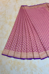 HOV Handloom Banarasi Georgette Silk Saree - All Over Jaali Design Aboli - 081