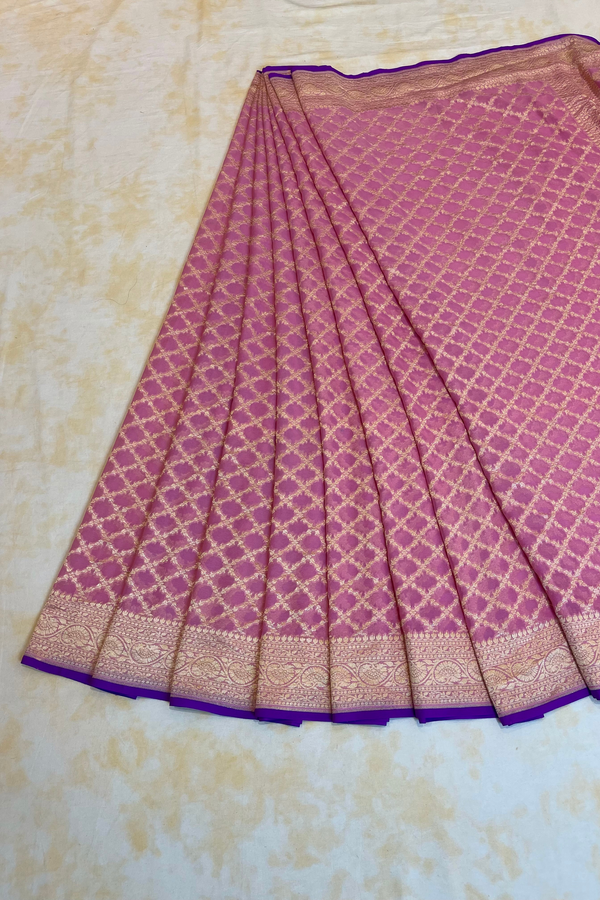 HOV Handloom Banarasi Georgette Silk Saree - All Over Jaali Design Aboli - 081