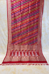 HOV Exclusive Handloom Banarasi Katan Silk Saree - Butidar - Rangakat Red Green - 102