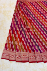 HOV Exclusive Handloom Banarasi Katan Silk Saree - Butidar - Rangakat Red Green - 102