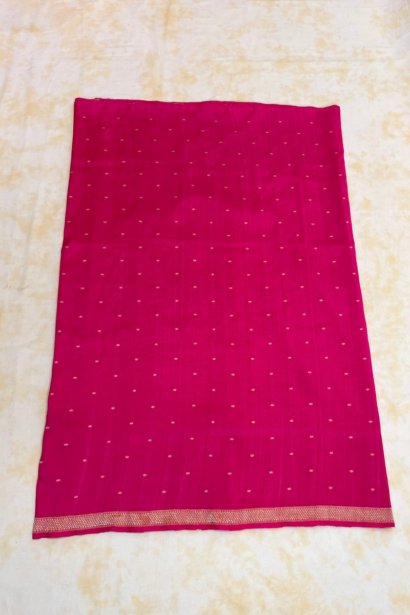 HOV Exclusive Pure Zari Handloom Banarasi Silk Saree - Pink Plain Silver Zari Kasturi - 034