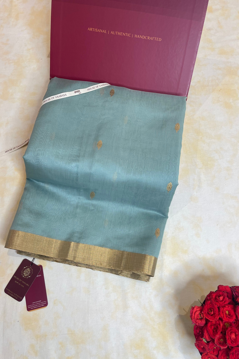 HOV Handloom Chanderi Cotton Silk Saree - Small Leaf - 028-01