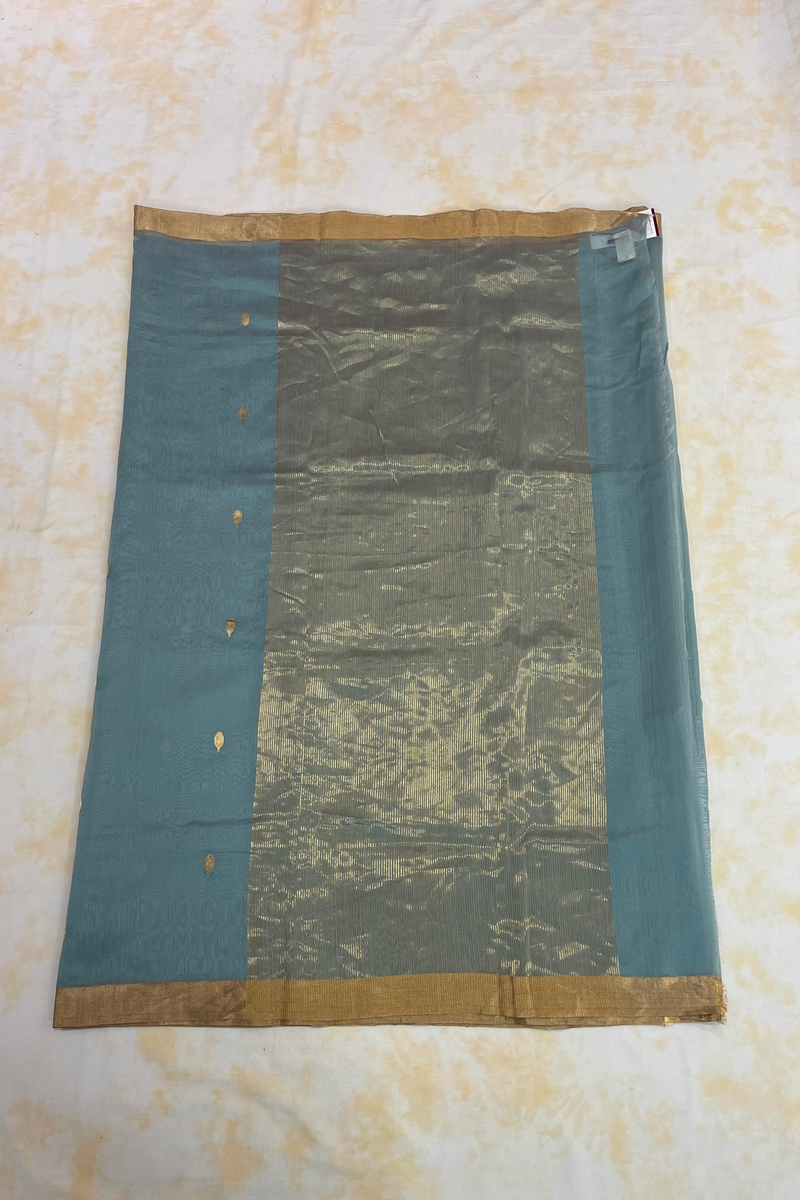 HOV Handloom Chanderi Cotton Silk Saree - Small Leaf - 028-01