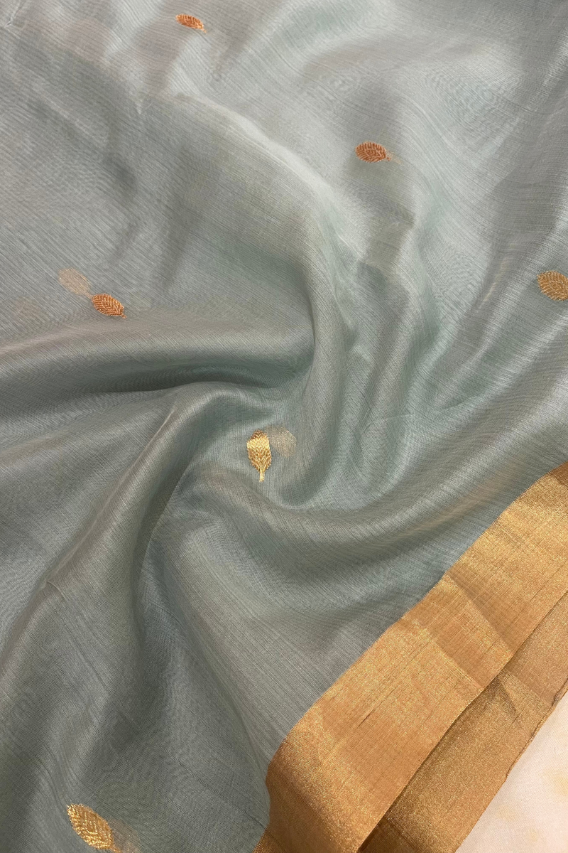 HOV Handloom Chanderi Cotton Silk Saree - Small Leaf - 028-01