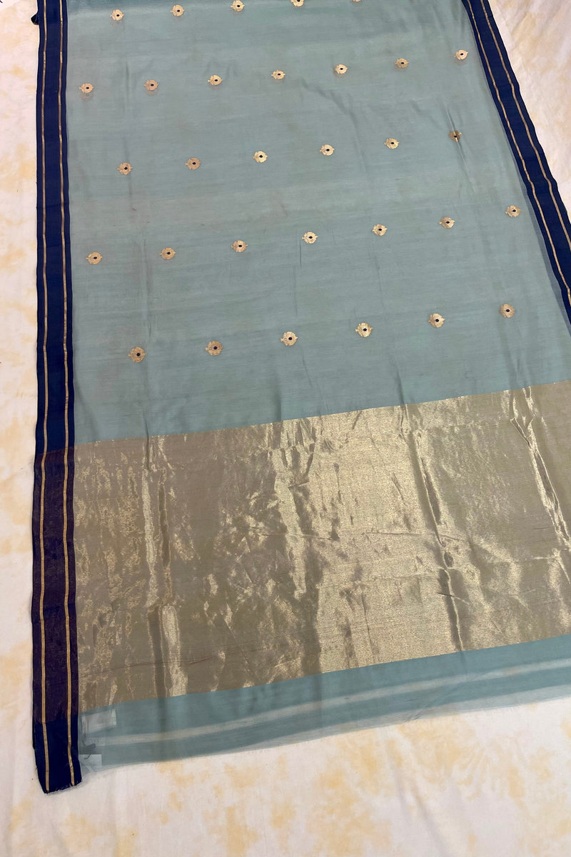 HOV Handloom Chanderi Cotton Silk Saree - Lotus Buta1 - 026
