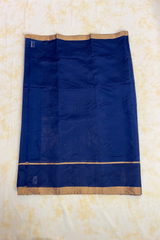 HOV Handloom Chanderi Silk Saree - Border Paisley Buta - Dark Blue - 54-03-04