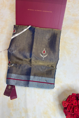 HOV Handloom Chanderi Full Tissue Saree - Plain - 009