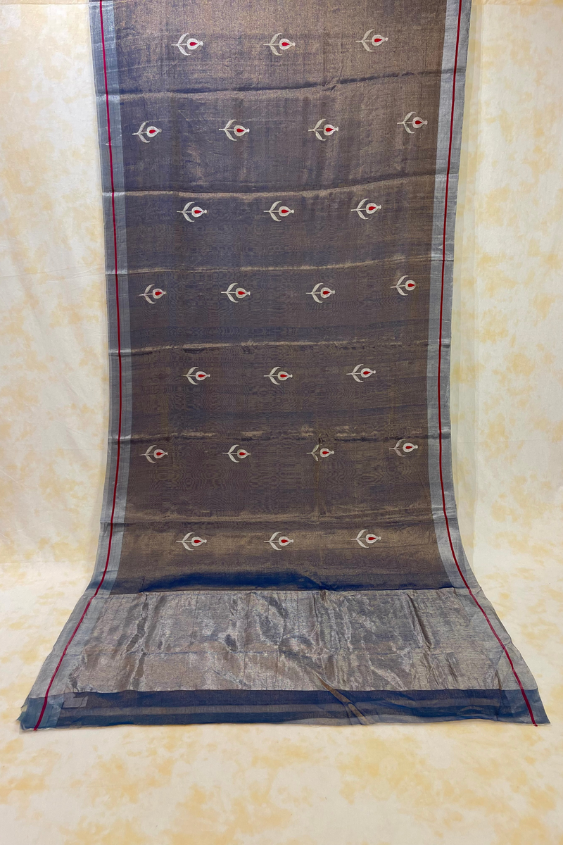 HOV Handloom Chanderi Full Tissue Saree - Plain - 009