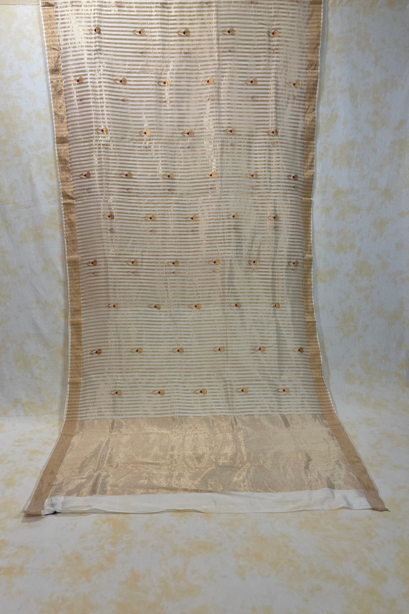 HOV Handloom Chanderi Silk Saree - Kota Floral Motif  - 49-04