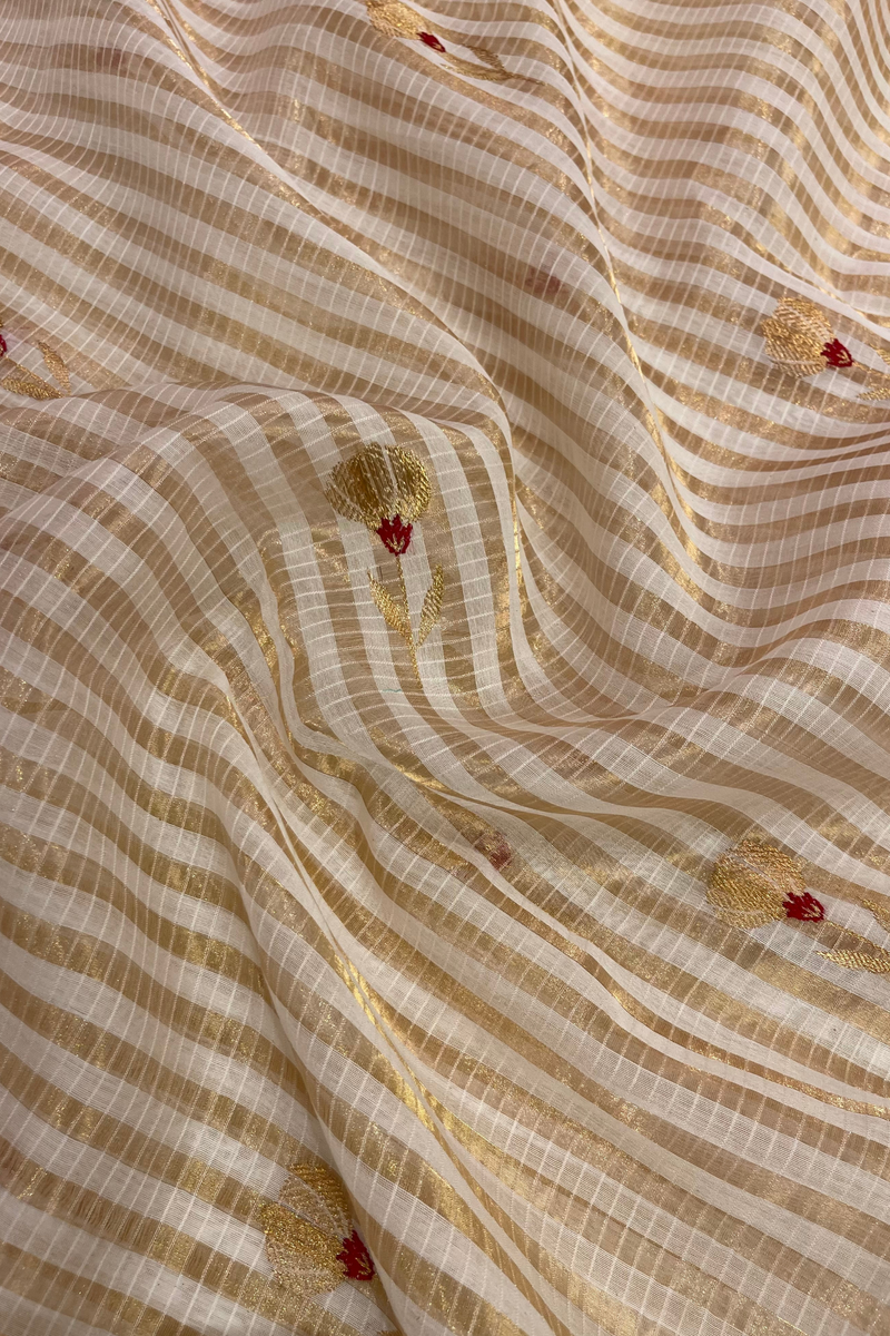 HOV Handloom Chanderi Silk Saree - Kota Floral Motif  - 49-04