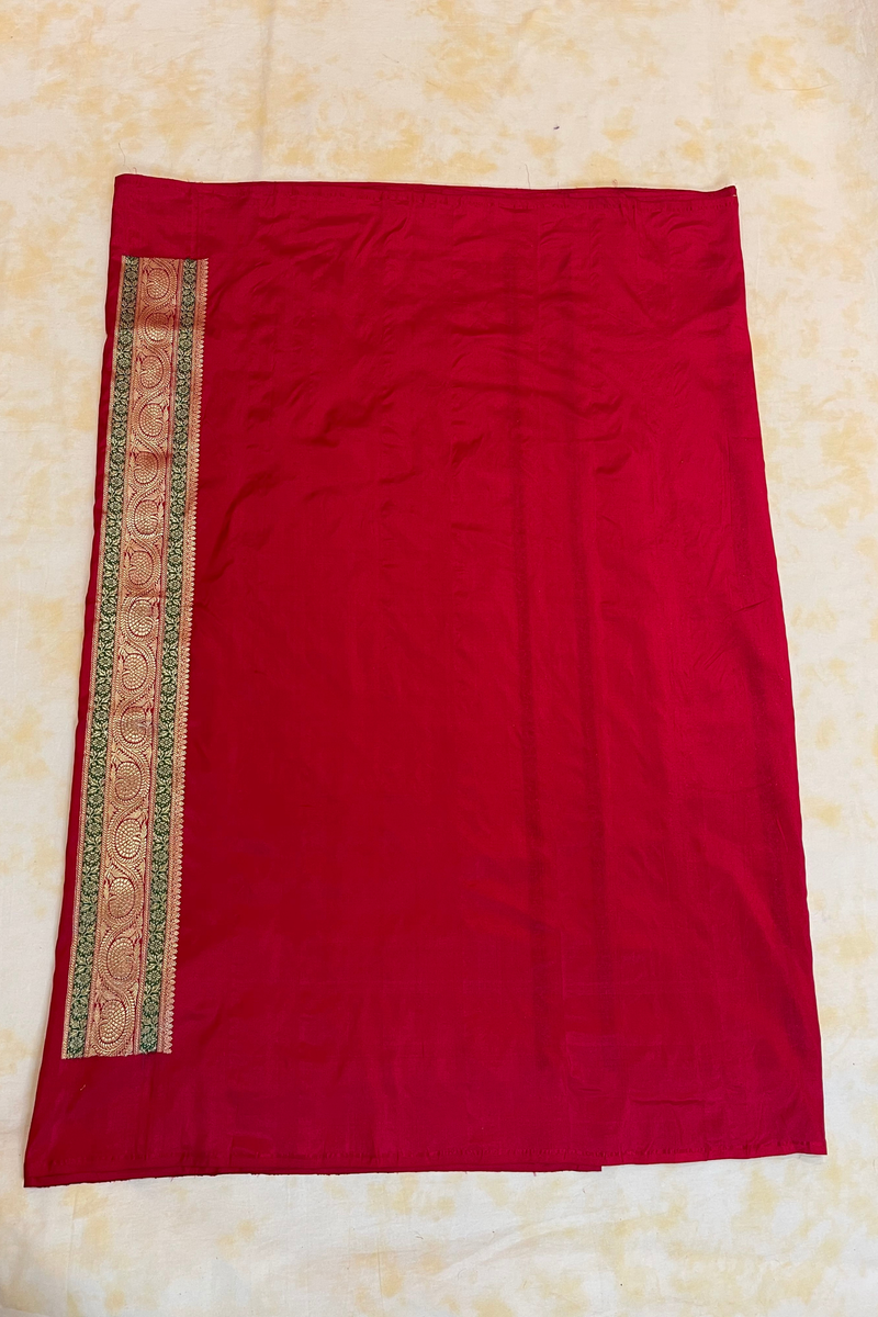 HOV Exclusive Pure Zari Handloom Banarasi Silk Saree - Jaangla  Minedar - Red - 055