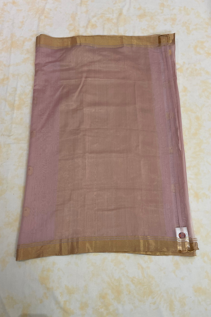 HOV Handloom Chanderi Cotton Silk Saree - Lotus Buta2 - 027-01