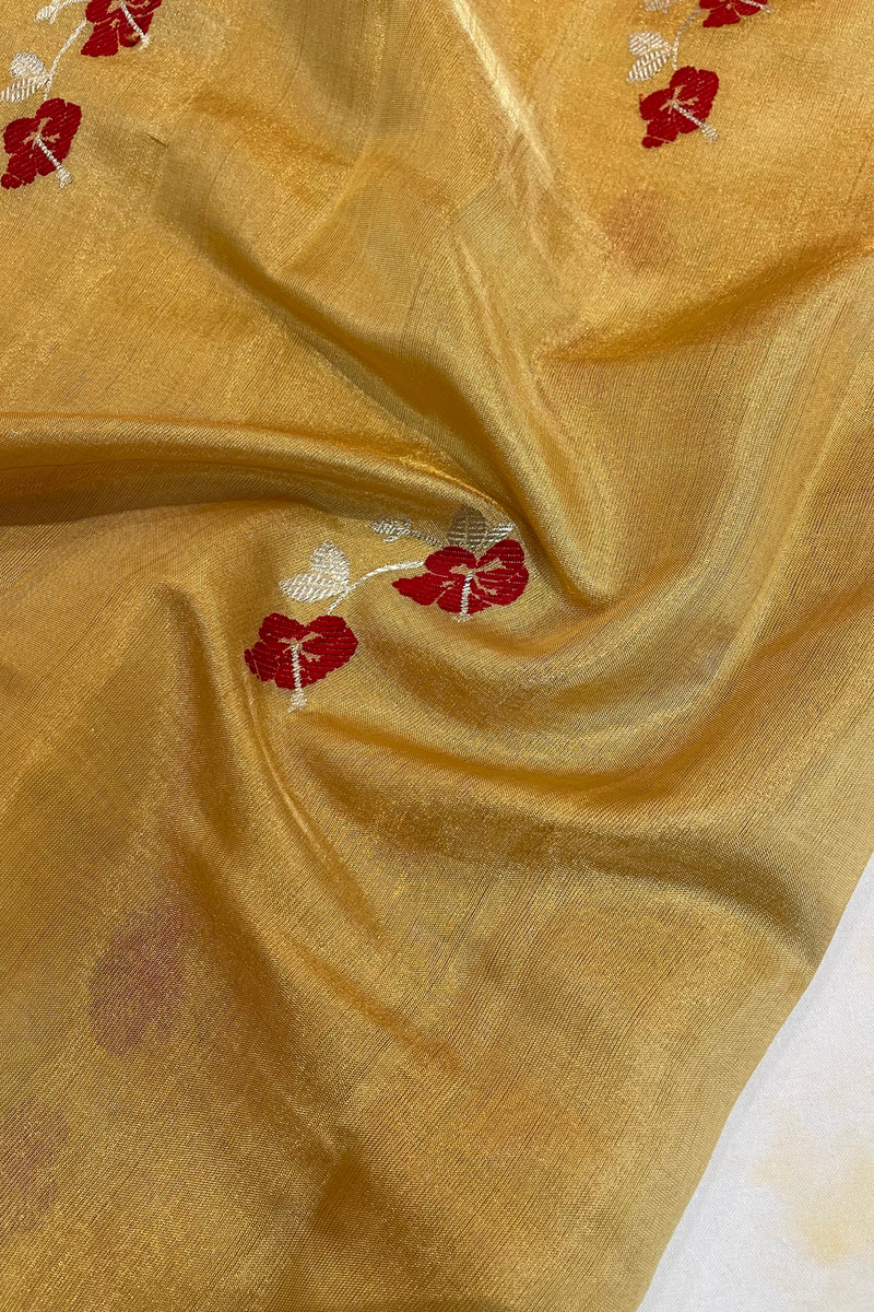 HOV Handloom Chanderi Full Tissue Saree - Plain - 008