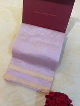 HOV EXCLUSIVE HANDLOOM BANARASI KATAN SILK SAREE - KASTURI - LAVENDER - 121