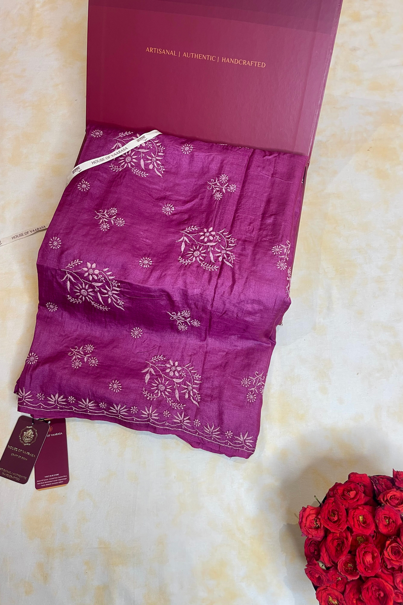 HOV HandEmbroidered Chikankari Saree - 060