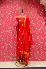 Handloom Chanderi Suit sets - Red