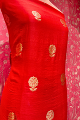 Handloom Chanderi Suit sets - Red