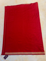 HOV EXCLUSIVE HANDLOOM KADHUA BANARASI KATAN SILK SAREE - SMALL FLOWER BUTA - RED - 122