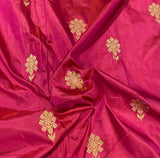 Handloom Kadhua Banarasi Silk Saree - Butidar - Pink Red