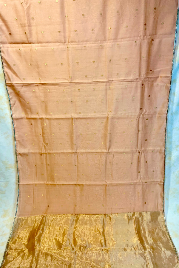 Handloom Cotton Silk Chanderi Saree - Mina Round Buta - Aboli