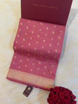 HOV EXCLUSIVE HANDLOOM KADHUA BANARASI KATAN SILK SAREE - PAISLEY BUTA JAALA PALLU - ABOLI - 123