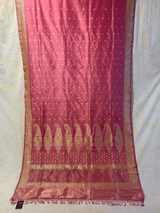 HOV EXCLUSIVE HANDLOOM KADHUA BANARASI KATAN SILK SAREE - PAISLEY BUTA JAALA PALLU - ABOLI - 123