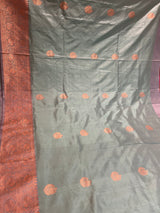 Handloom Kadhua Banarasi Silk Saree - Butidar - Pista Green