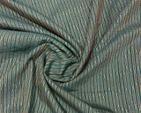 Handloom Fekua Banarasi Khaddi Georgette Silk Saree - Striped - Green