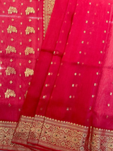 HOV HANDLOOM CHANDERI KATAN SAREE - TRADITIONAL BORDER - 111