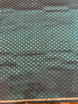 Handloom Kadhua Banarasi Silk Saree - Butidar Jharokha - Peacock Green