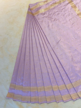 HOV EXCLUSIVE HANDLOOM BANARASI KATAN SILK SAREE - KASTURI - LAVENDER - 121