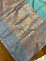 Handloom Kadhua Banarasi Silk Saree - Butidar - Pista Green