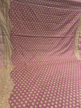 Handloom Fekua Banarasi Khaddi Georgette Silk Saree - Butidar - Old Rose Pink