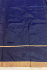 HOV Handloom Chanderi Silk Saree - Border Paisley Buta - Dark Blue - 54-03-04