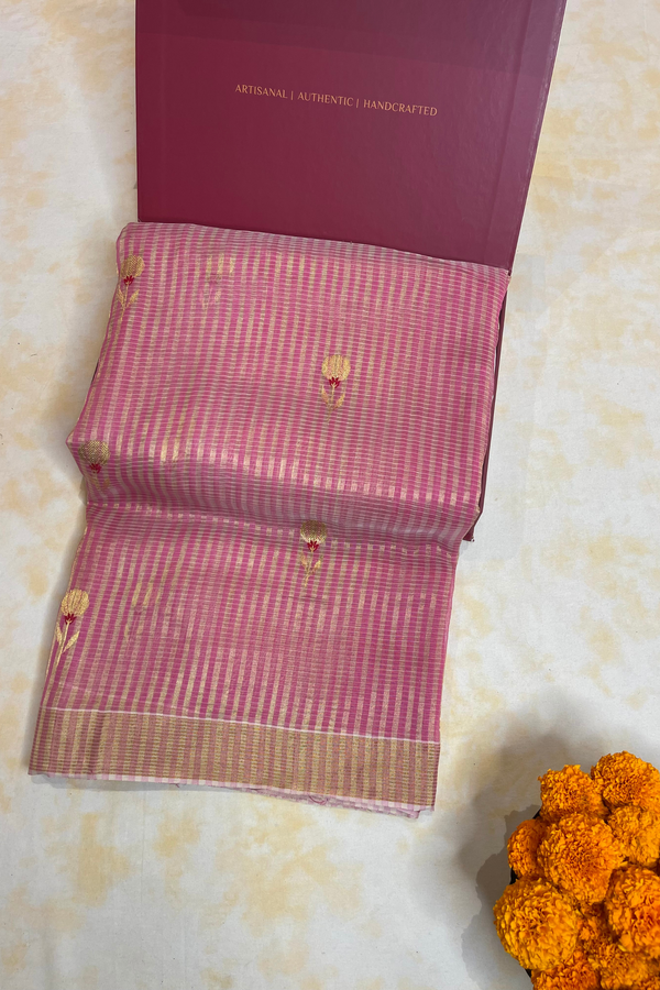 HOV Handloom Chanderi Silk Saree - Kota Floral Motif  - 49-03