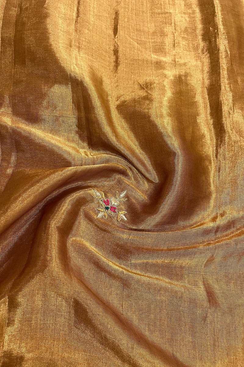 HOV Handloom Chanderi Full Tissue Saree - Handwork Paisley - 005-01