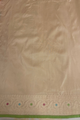 HOV Exclusive Handloom Banarasi Katan Silk Saree - Checks - Rangakat- Off White Green  - 107