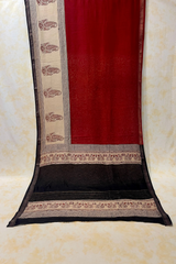 HOV Hand-Block Print Saree Zari Border - 007-01