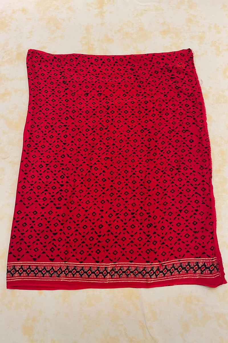 HOV Hand-Block Print Saree Modal  - 015