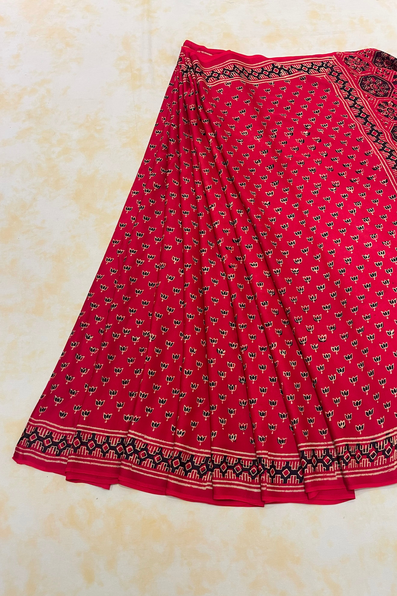 HOV Hand-Block Print Saree Modal  - 015